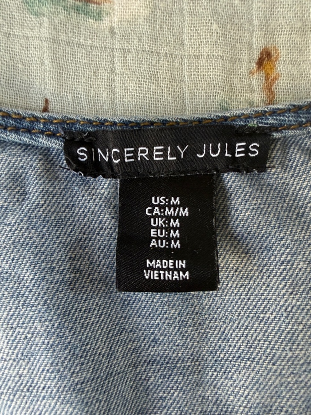 Sincerely Jules Light Blue Denim Dress with Black Label - Picture 2 of 9